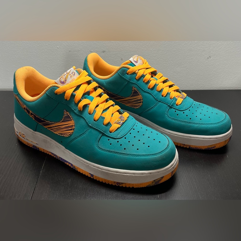 Nike 2013 Air Force 1 Low  Marble Swoosh Sneakers Mens Green Size 10 Af1 SB Dunk
